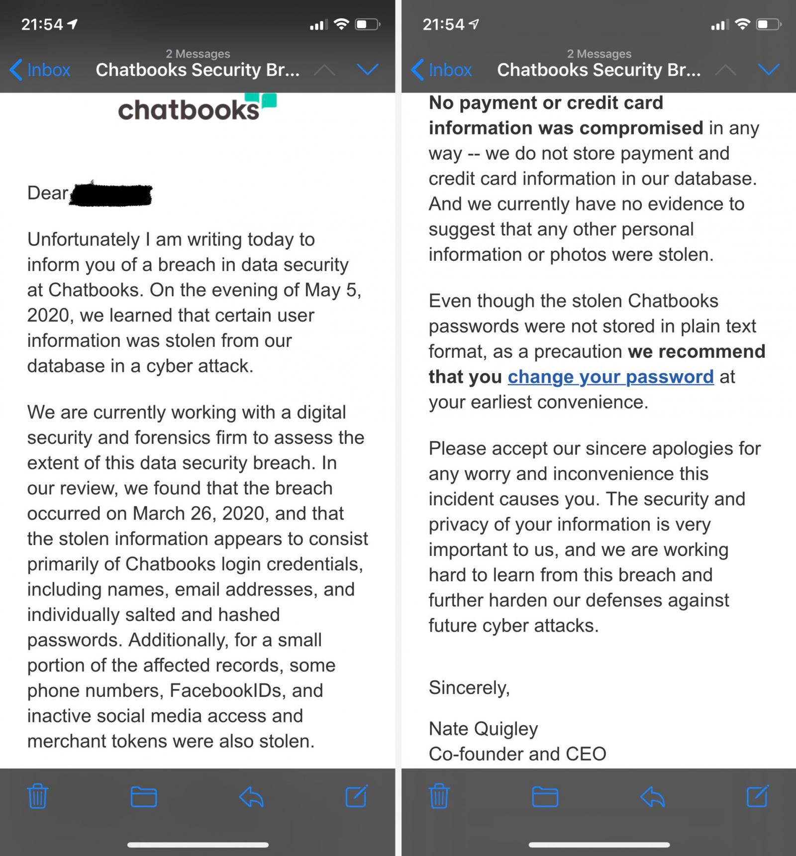 ChatBooks discloses data breach after data sold on dark web